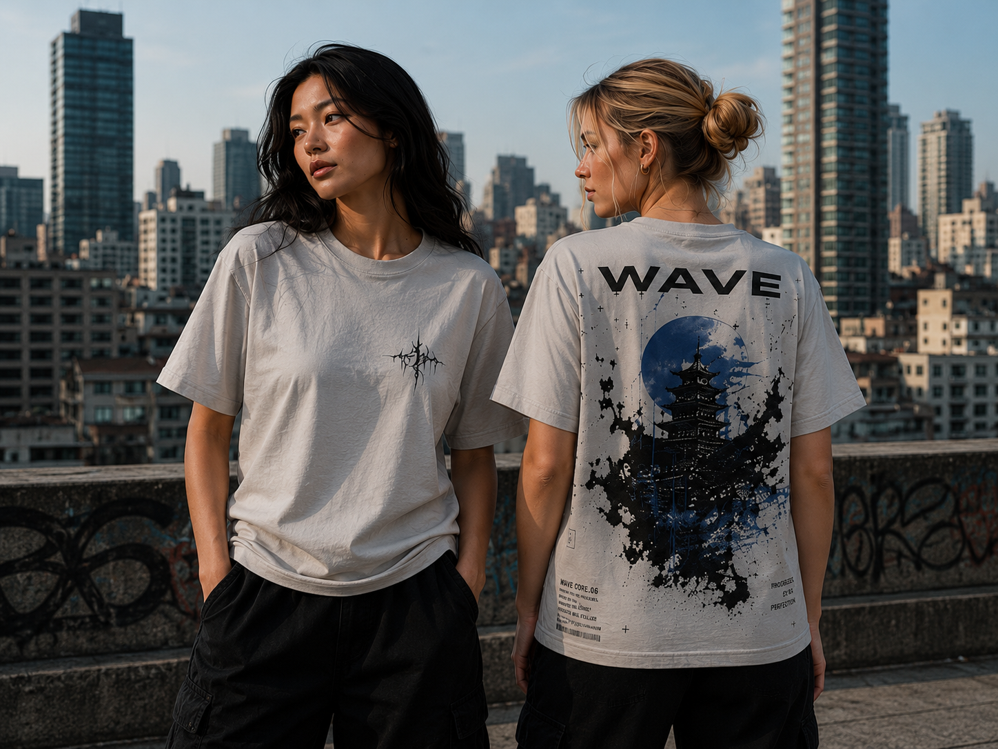 wave Cyber Sigilism pagoda tshirt