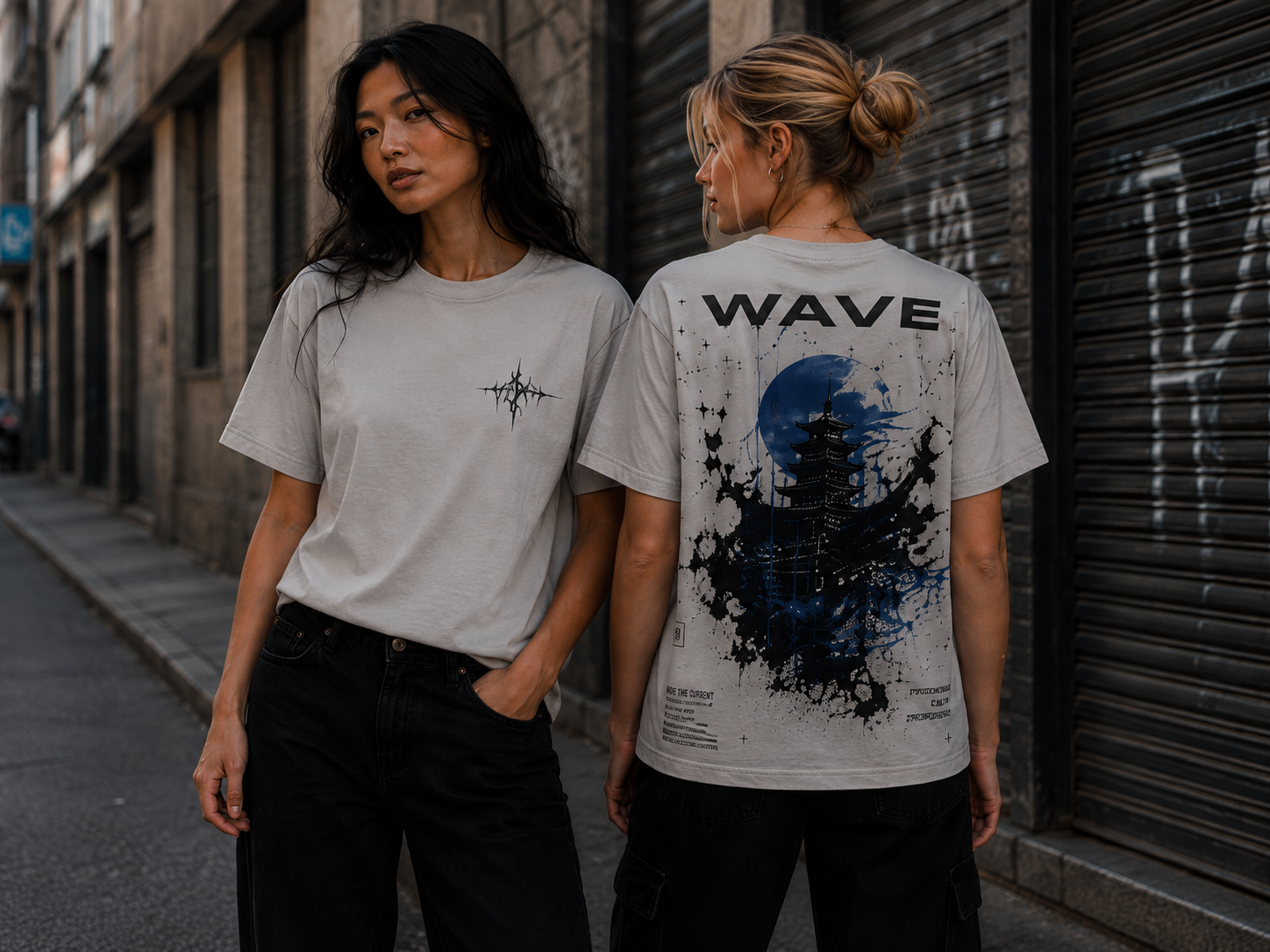 wave Cyber Sigilism pagoda tshirt