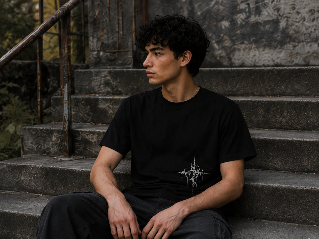 Wave Cyber Sigilism skull tshirt