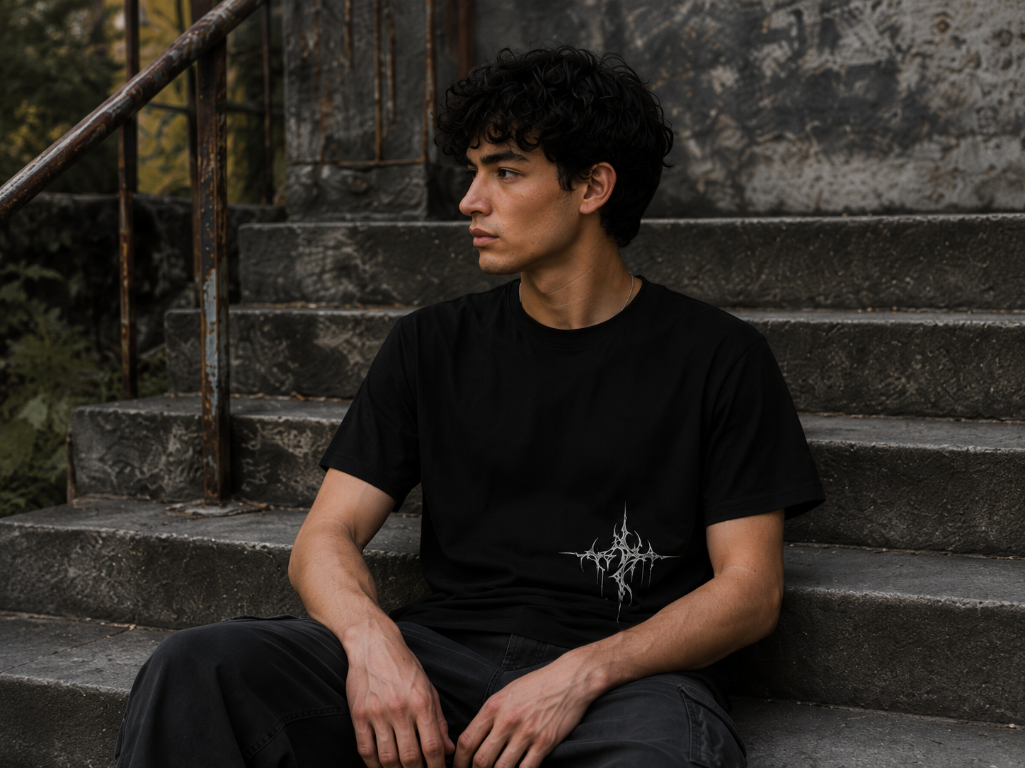 Wave Cyber Sigilism skull tshirt