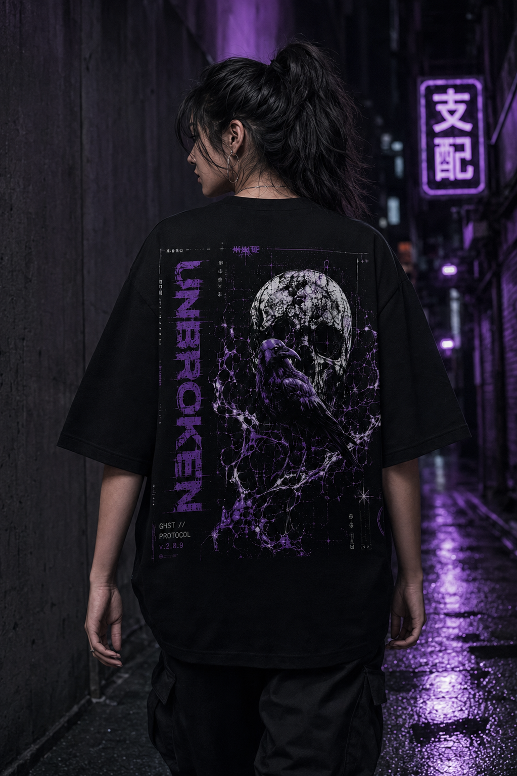 Wave Cyber Sigilism crow tshirt