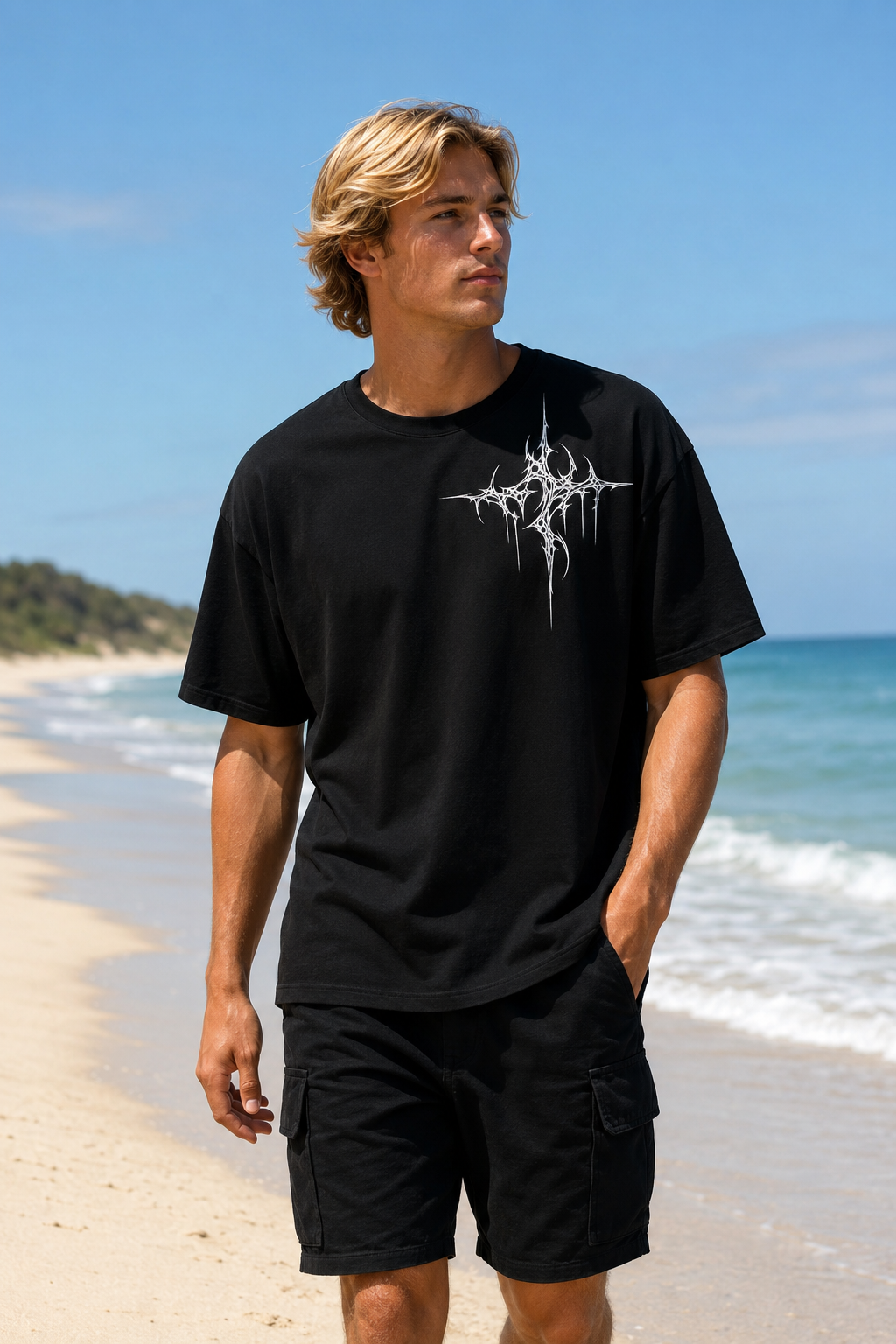 Wave Cyber Sigilism samurai tshirt