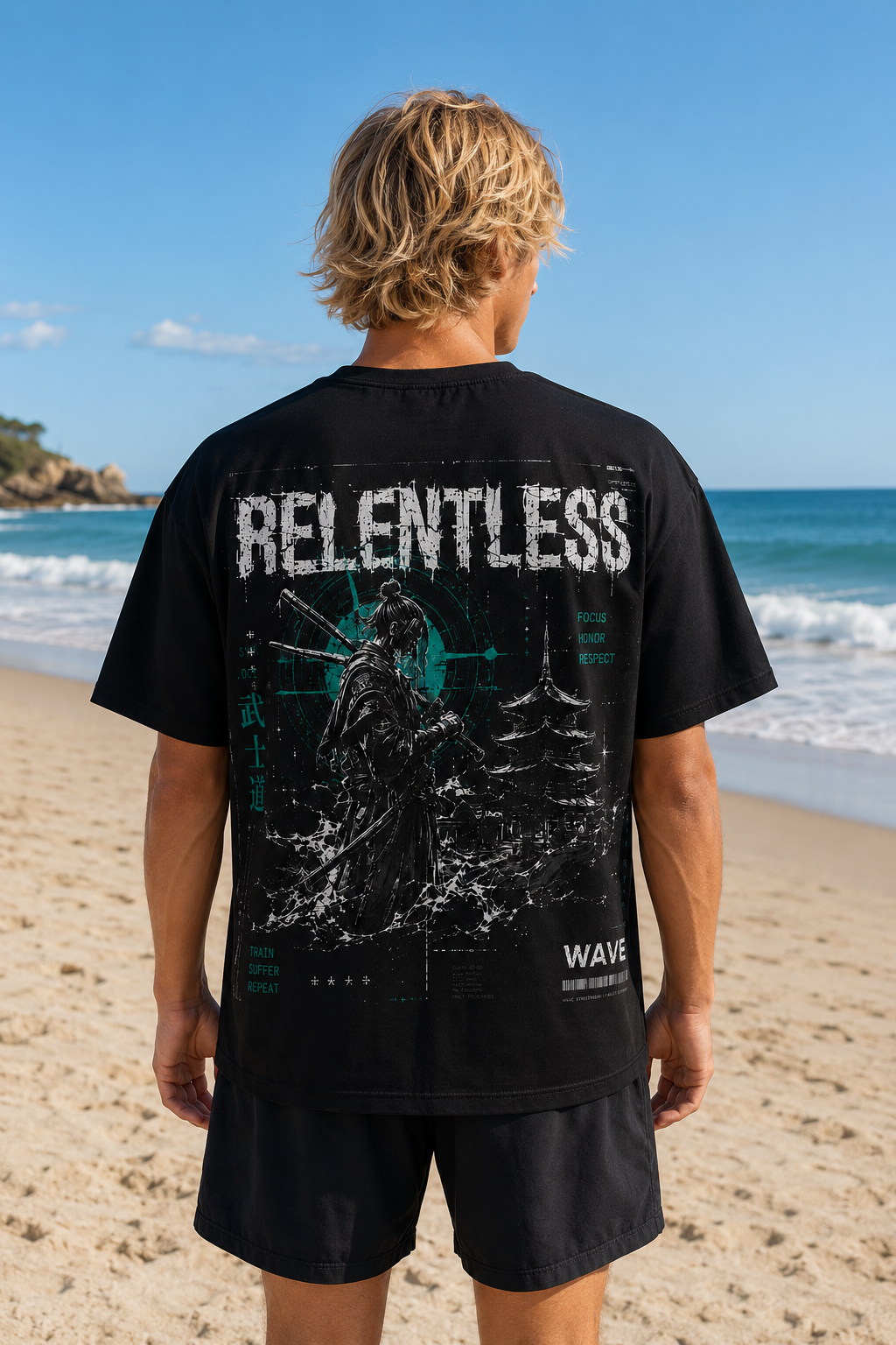Wave Cyber Sigilism samurai tshirt
