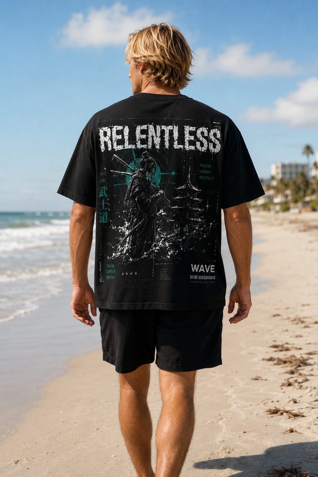 Wave Cyber Sigilism samurai tshirt